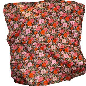 Liberty of London J. Crew NEW NWT pink orange flower cotton handkerchief scarf